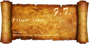 Fityor Timur névjegykártya